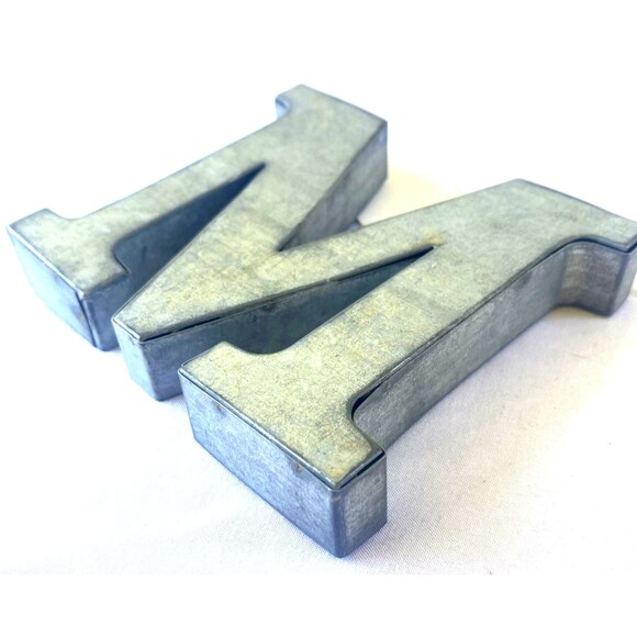 Galvanized Metal Letter M 4" Rustic Country Industrial Farmhouse 3D - NEW - Picture 3 of 3
